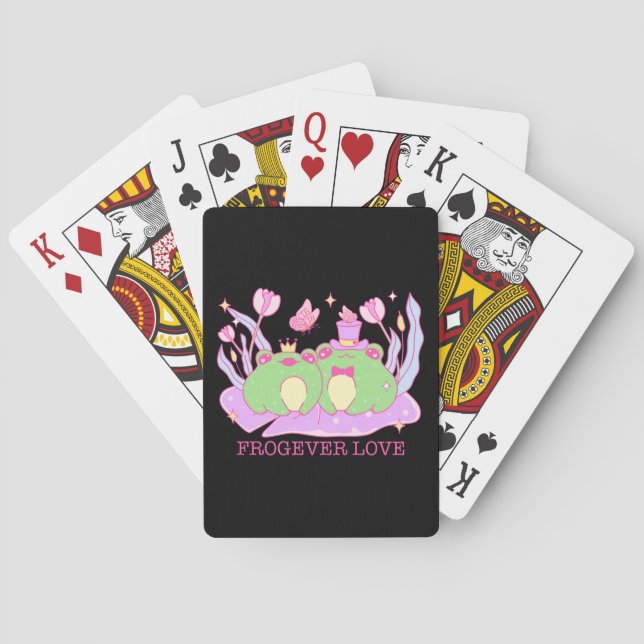 Cute Frog - Frogever Love Poker Cards (Back)