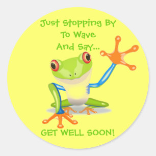Cute Frog Funny Animal Kids Get Well Soon Classic Round Sticker