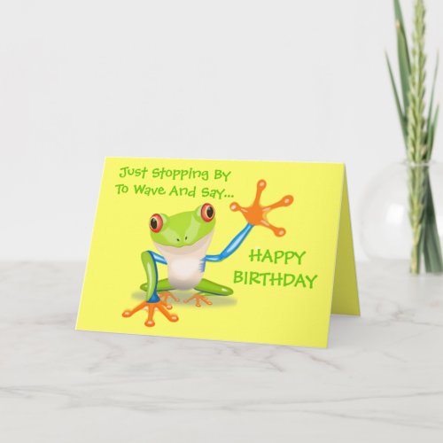 Cute Frog Funny Animal Kids Happy Birthday Card