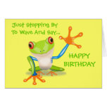 Cute Cartoon Frog Hoppy Birthday Funny Greeting Card | Zazzle