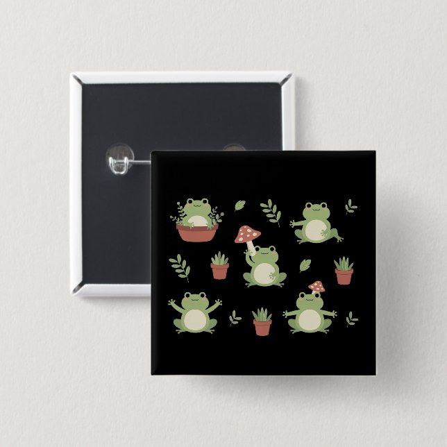 Cute Frog Funny Animal Lover Gift For Frog Lover  Button (Front & Back)