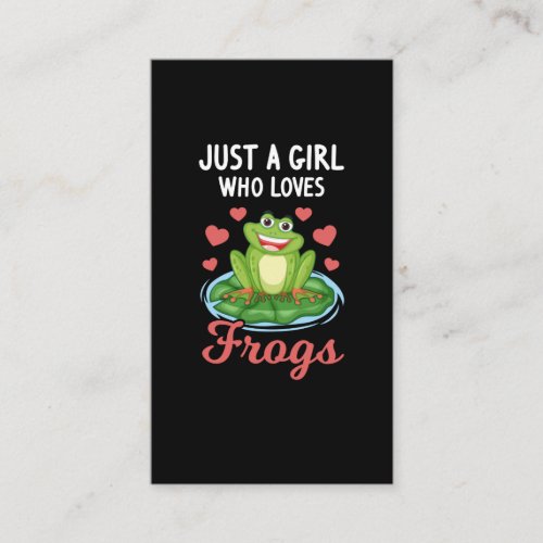 Cute Frog Girl Daughter loves Frogs Business Card