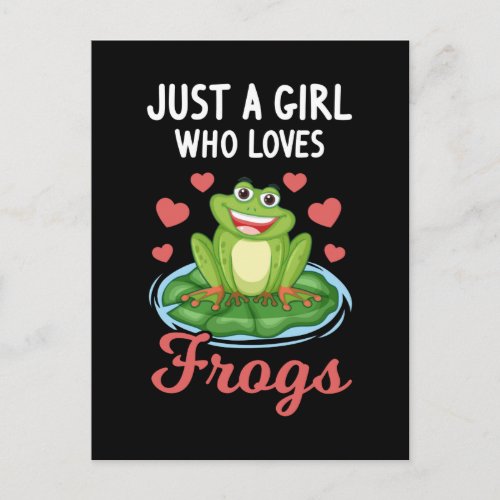 Cute Frog Girl Daughter loves Frogs Postcard