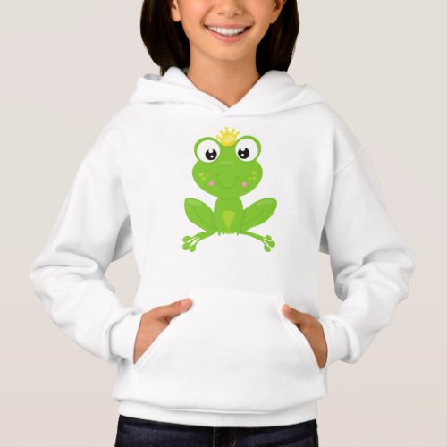 Cute Frog Green Frog Crown Frog Prince Hoodie