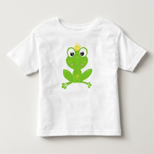 Cute Frog Green Frog Crown Frog Prince Toddler T_shirt
