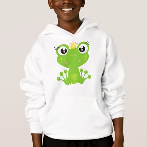 Cute Frog Green Frog Frog Princess Crown Hoodie