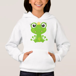 Cute Frog, Green Frog, Frog Princess, Crown Hoodie