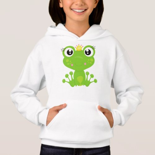 Cute Frog Green Frog Frog Princess Crown Hoodie