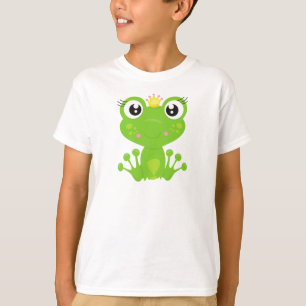 Cute Frog, Green Frog, Frog Princess, Crown T-Shirt