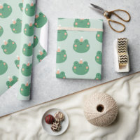 Cute Frog Green Wrapping Paper
