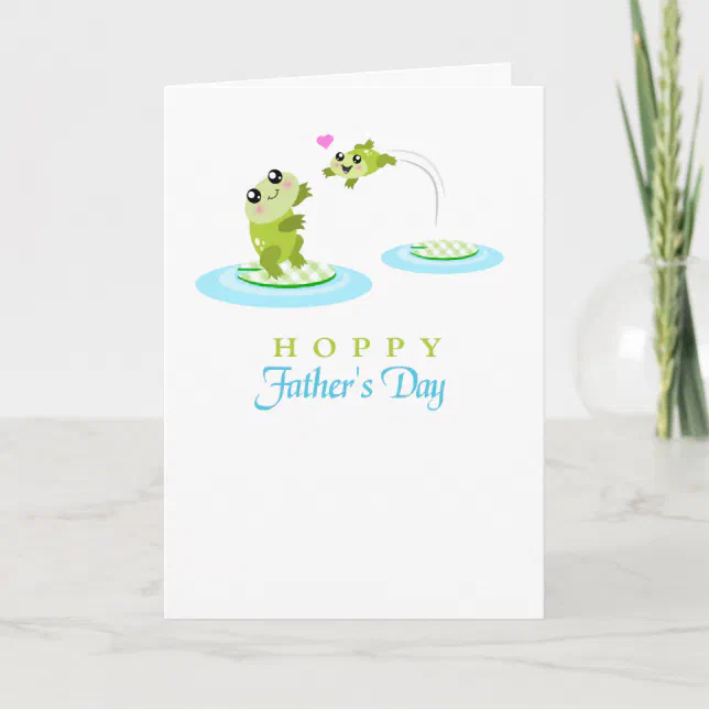 Cute Frog Hoppy Happy Father's Day card | Zazzle