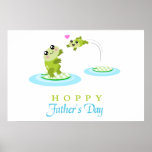 Cute Frog Hoppy Happy Father&#39;s Day Poster at Zazzle