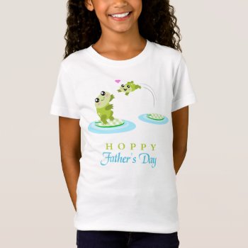 Cute Frog Hoppy Happy Father's Day T-shirt by PeachyPrints at Zazzle