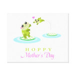 Cute Frog Hoppy Happy Mother&#39;s Day Canvas Print at Zazzle