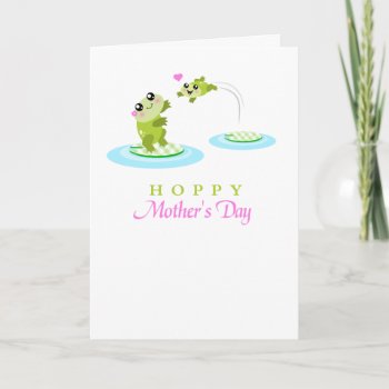 Cute Frog Hoppy Happy Mothers Day Card by PeachyPrints at Zazzle