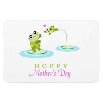 Cute Frog Hoppy Happy Mother's Day Magnet by PeachyPrints at Zazzle
