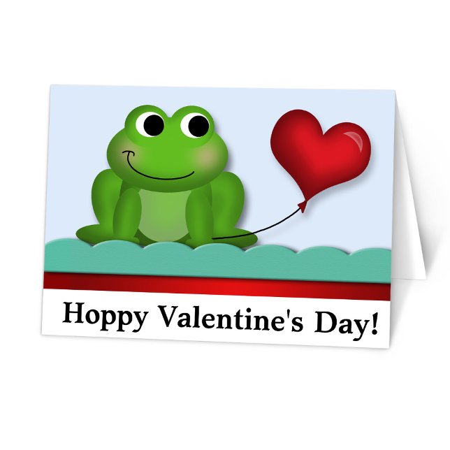 Cute Frog Hoppy Valentine's Day Holiday Card (Cute Frog Hoppy Valentine's Day Holiday Card at The Valentine Shoppe on Zazzle.)