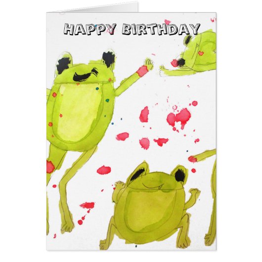 Cute frog illustration birthday cards (Front)