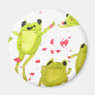 Cute frog illustration magnet