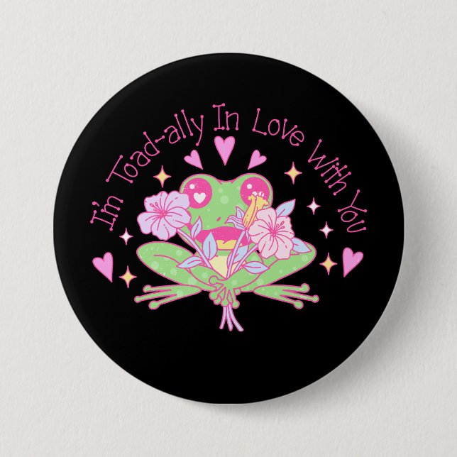 Cute Frog - I'm Totally In Love With You Button (Front)
