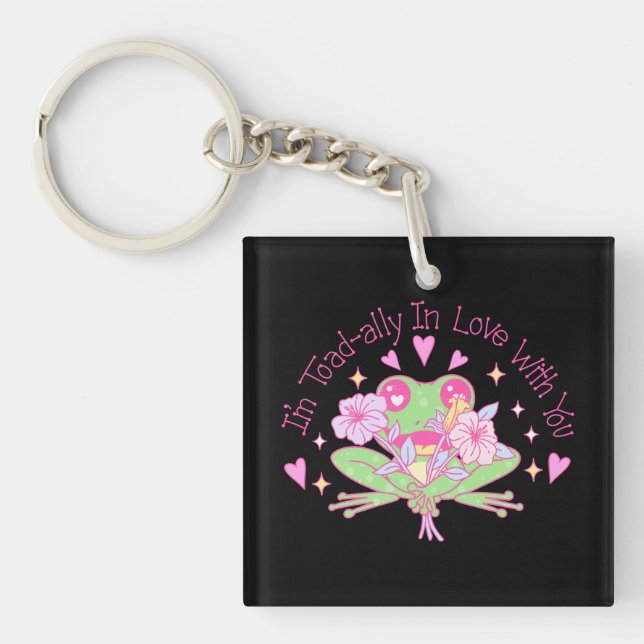 Cute Frog - I'm Totally In Love With You Keychain (Front)