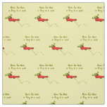 Cute frog in a red sock jumping cartoon fabric