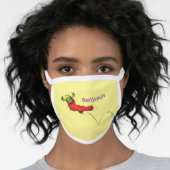 Cute frog in a red sock jumping cartoon face mask (Worn Her)