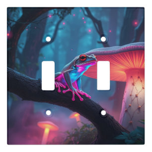 Cute Frog in the mushrooms Light Switch Cover
