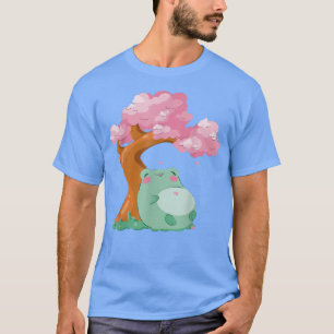 Cute Frog Kawaii Japanese Cherry Blossom Tree Saku T-Shirt