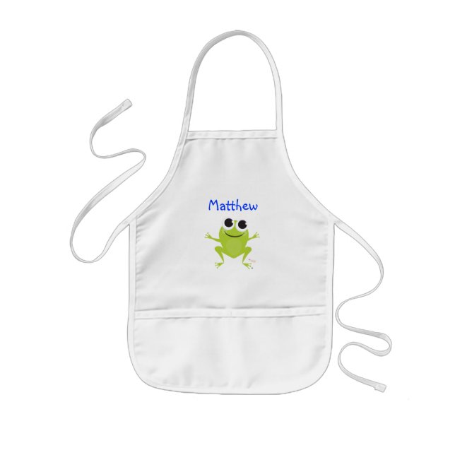 Cute Frog Kids' Apron (Front)