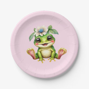 Cute Frog Kids Birthday Party Paper Plates