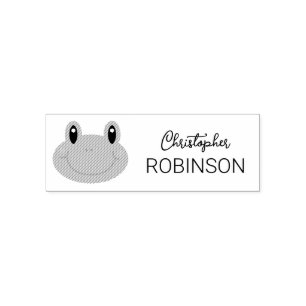 Cute Frog Kid's Name Self-inking Stamp