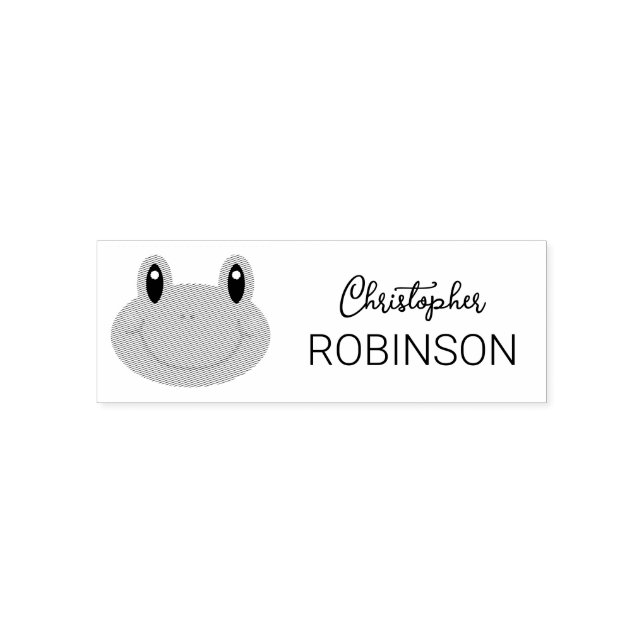 Cute Frog Kid's Name Self-inking Stamp (Design)