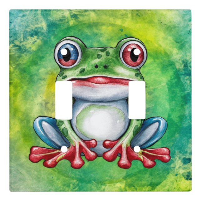 Cute Frog Light Switch Cover (Front)