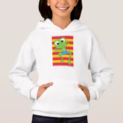 Cute Frog Little Frog Green Frog Beach Towel Hoodie