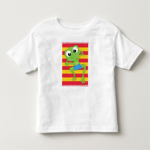 Cute Frog Little Frog Green Frog Beach Towel Toddler T_shirt