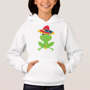 Cute Frog, Little Frog, Green Frog, Sunglasses Hoodie