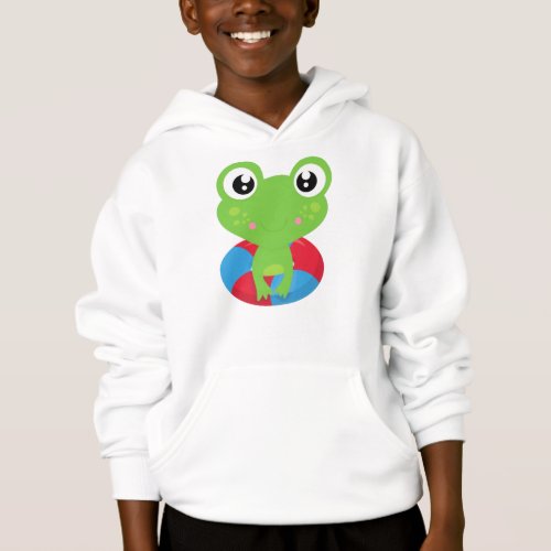 Cute Frog Little Frog Green Frog Swim Ring Hoodie