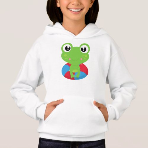 Cute Frog Little Frog Green Frog Swim Ring Hoodie