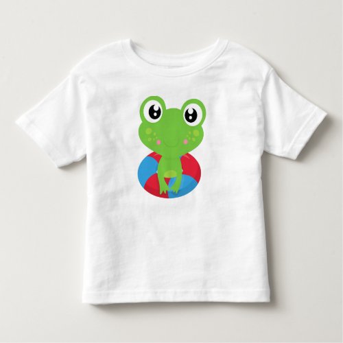 Cute Frog Little Frog Green Frog Swim Ring Toddler T_shirt