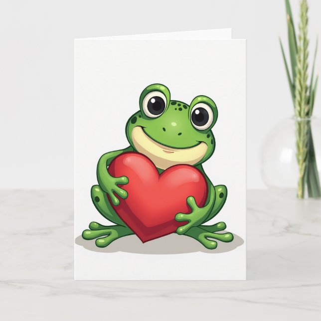 Cute Frog Love Card (Front)