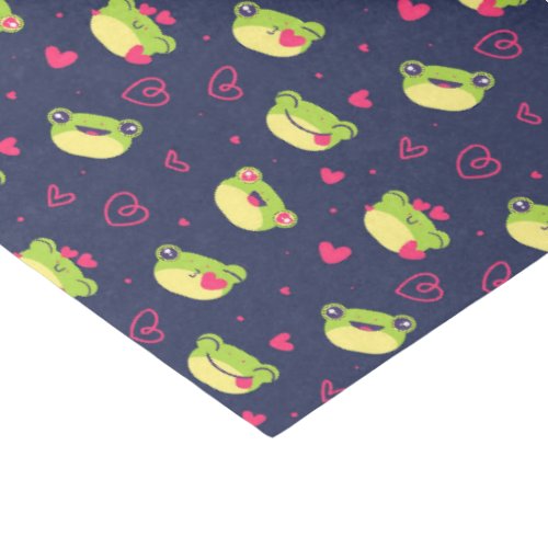 Cute Frog Love Doodle Heart Pattern Valentines Day Tissue Paper