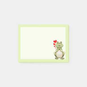 Cute Frog Love Drawing Green Post-it Notes