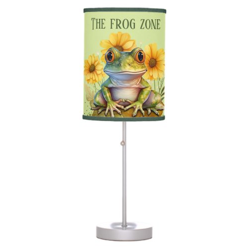 cute frog lover add name  table lamp