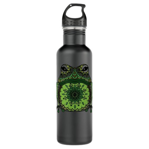 Cute Frog Lover Geometric Animal Graphic Design Stainless Steel Water Bottle