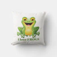 FROG LOVER Black Square Pillow, Frog Lover Gift, Cute Frog Pillow, Frogs  Mom, Frog and Toad Pillow, Cute Frog Gift, Cottagecore Gift 