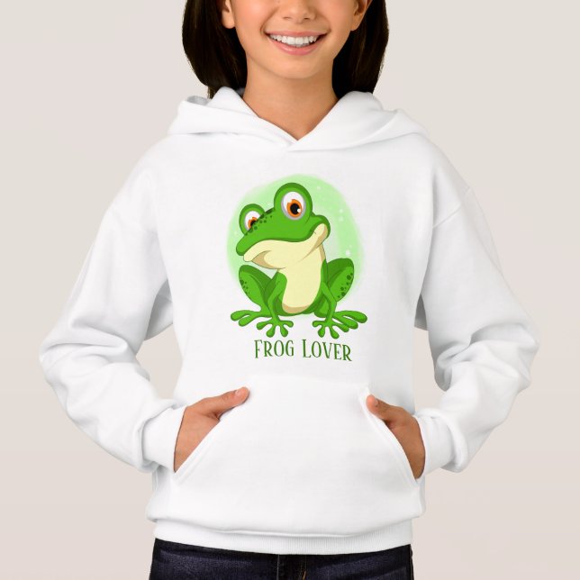 cute frog lovers add name Hoodie (Front)
