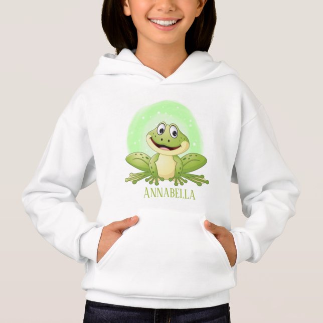 cute frog lovers add name hoodie (Front)