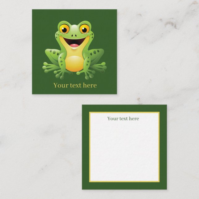 cute frog lovers add sentiment note card (Front/Back)
