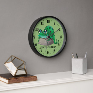 cute frog lovers add text clock